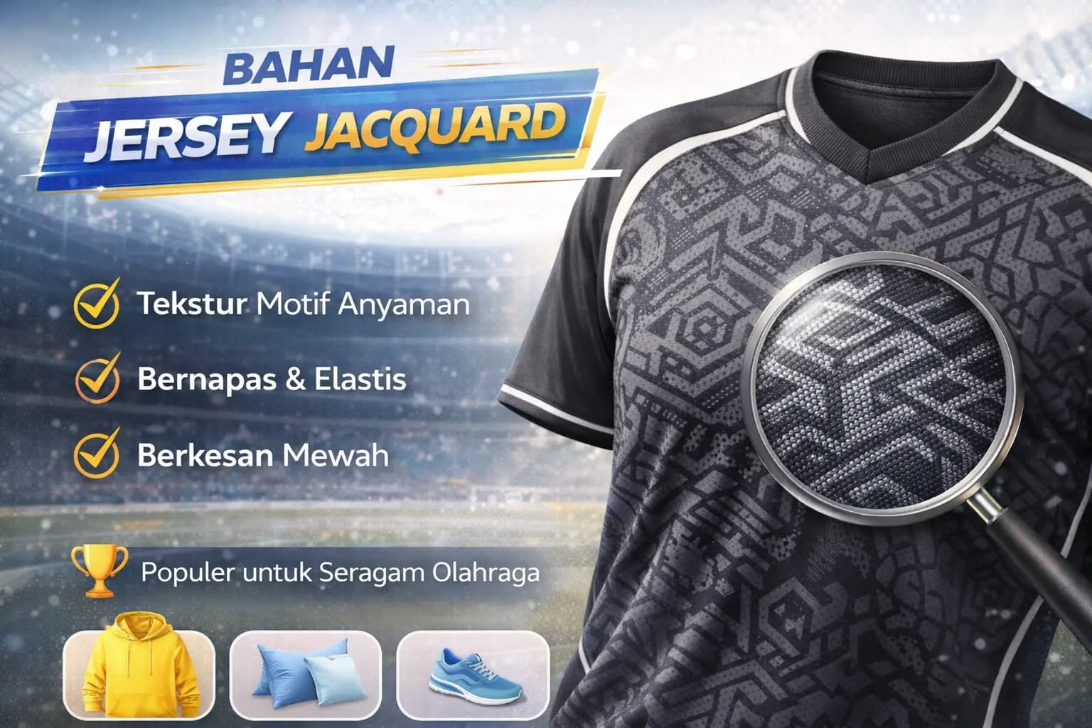 Bahan Jersey Jacquard: Pengertian, Kelebihan, Jenis, dan Kenapa Cocok untuk Jersey Olahraga