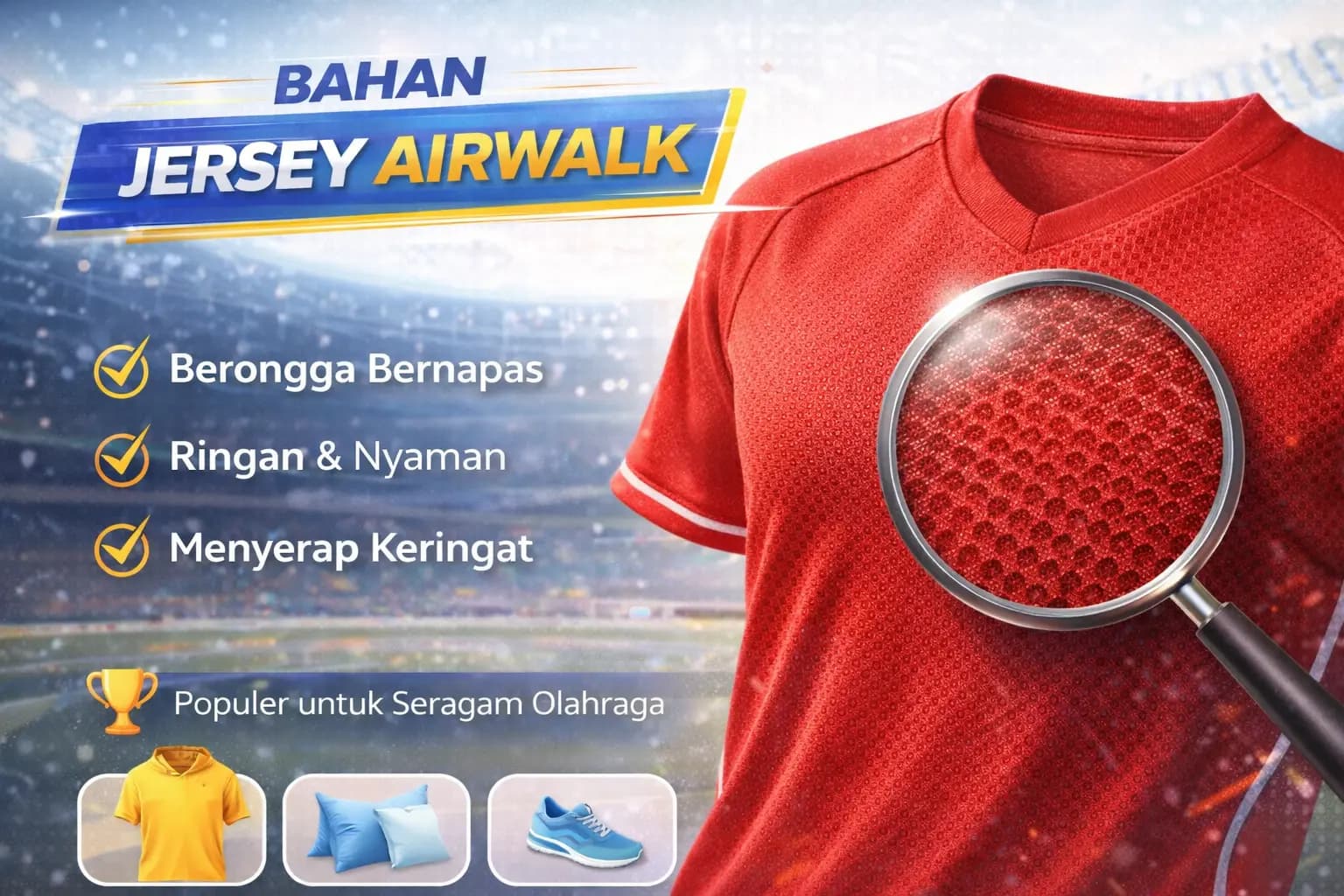 Bahan Jersey Airwalk: Pengertian, Karakteristik, Kelebihan, dan Kenapa Cocok untuk Jersey Olahraga
