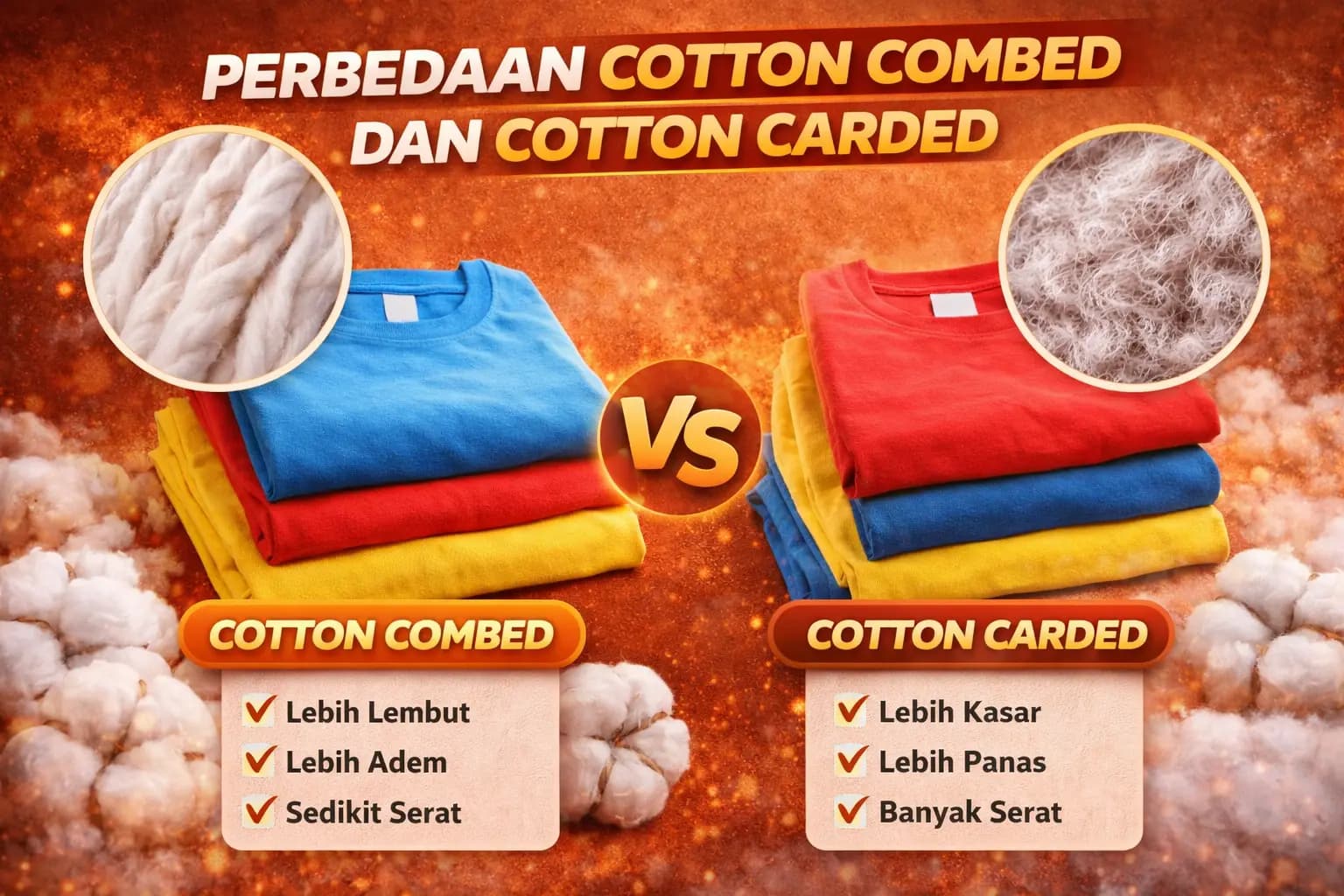 Perbedaan Cotton Combed dan Cotton Carded: Mana yang Lebih Bagus untuk Kaos & Jersey?