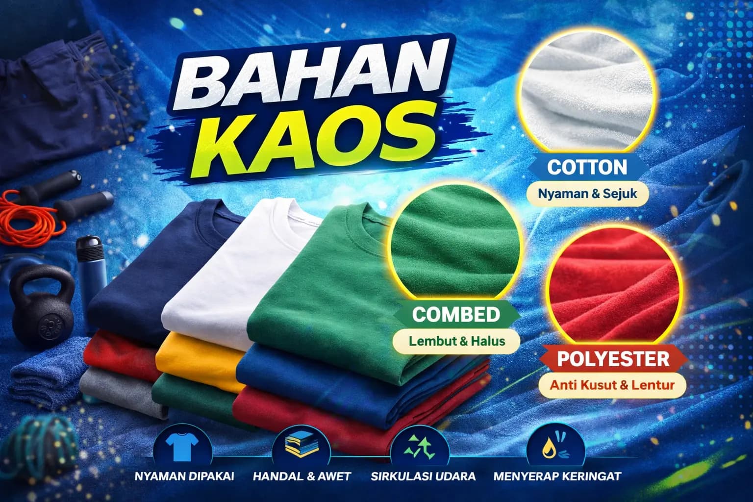 Bahan Kaos yang Bagus: 7 Jenis Terbaik untuk Kaos & Jersey