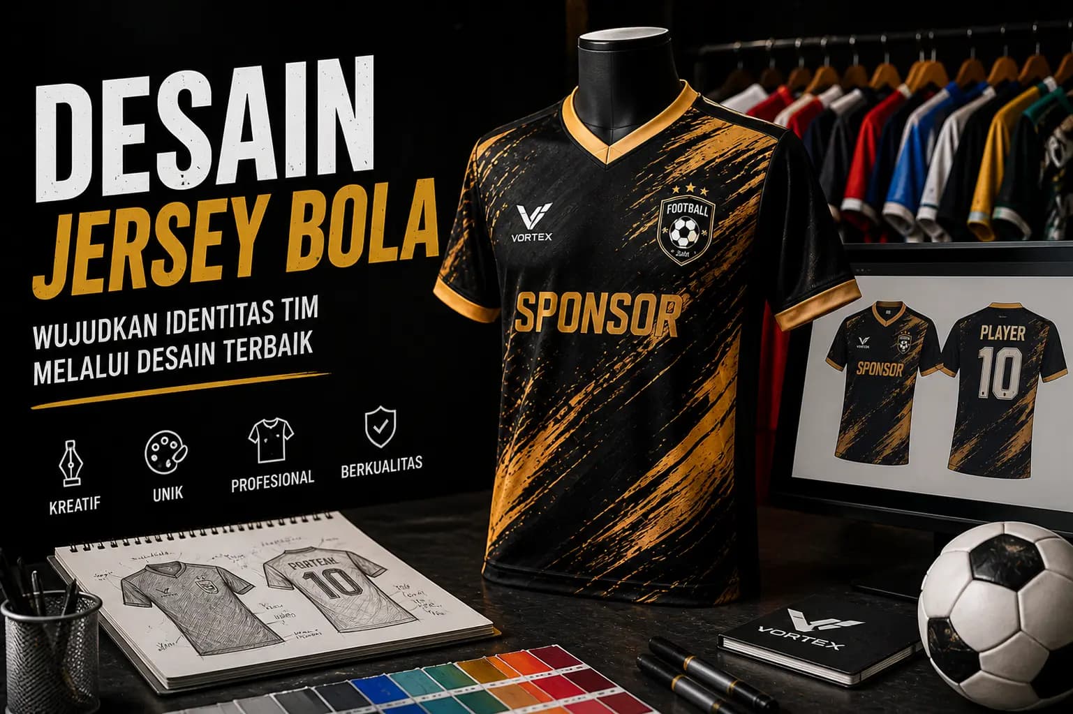 Desain Jersey Bola: Cara Membuat Jersey Keren, Unik, dan Profesional (Plus Tips Premium dari DRX)